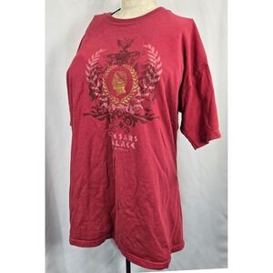 Vintage Caesars Palace Las Vegas T-Shirt Graphic Tee Red Tourist Souvenir Medium